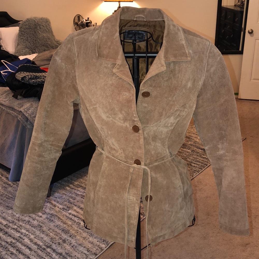 Camel suede leather jacket/blazer